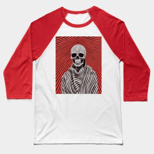 Op Art Reaper Death Mortality Optical Illusion Grim Reaper Baseball T-Shirt